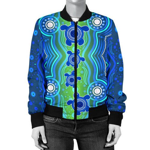1staustrali-aboriginal-womens-bomber-jacket-aboriginal-turtle-family
