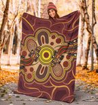 aboriginal-premium-blankets-indigenous-lizard-dot-painting-art