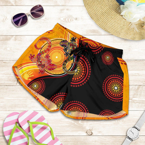 Aboriginal Personalised Women's Shorts - Couple Aboriginal Lizards - Vibe Hoodie