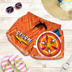 Storm Women Shorts Simple Indigenous - Orange - Vibe Hoodie