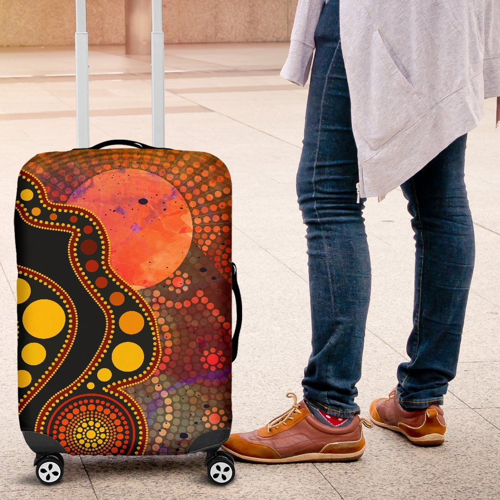 aboriginal-luggage-covers-australia-indigenous-flag-circle-dot-painting-art-golden