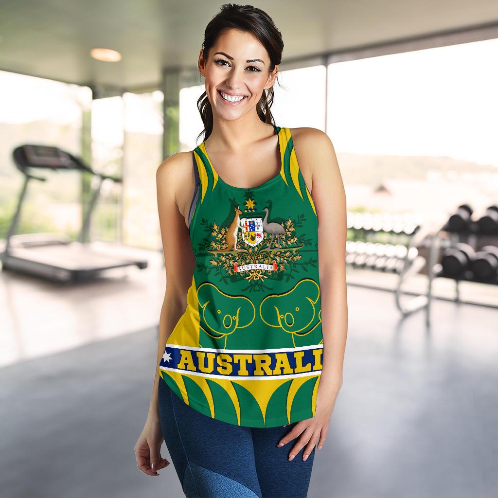 Racerback Tank - Australian Coat Of Arms Tank Koala - Vibe Hoodie