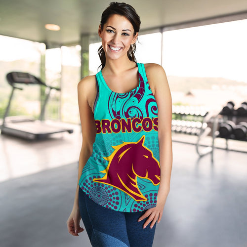 Brisbane Broncos Women Racerback Tank Maori With Aboriginal - Vibe Hoodie