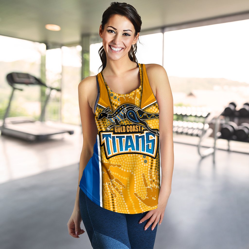 (Custom Personalised) Titans Women's Racerback Tank Gold Coast Aboriginal Armor Version - Vibe Hoodie
