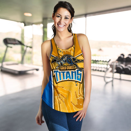 (Custom Personalised) Titans Women's Racerback Tank Gold Coast Aboriginal Armor Version - Vibe Hoodie