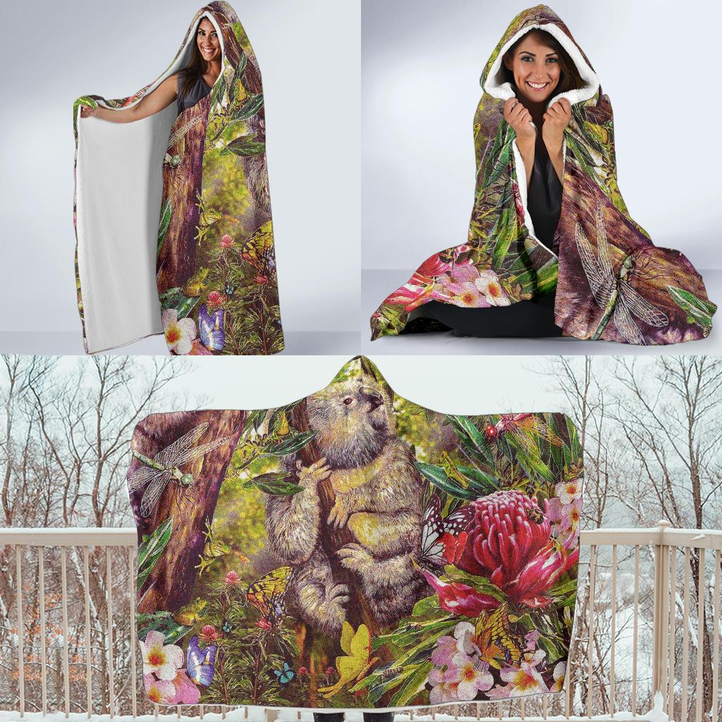koala-hooded-blanket-3d-koala-with-waratah-flower-blanket