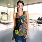 Australia Women's Racerback Tank Aboriginal Style NO.1 - Vibe Hoodie