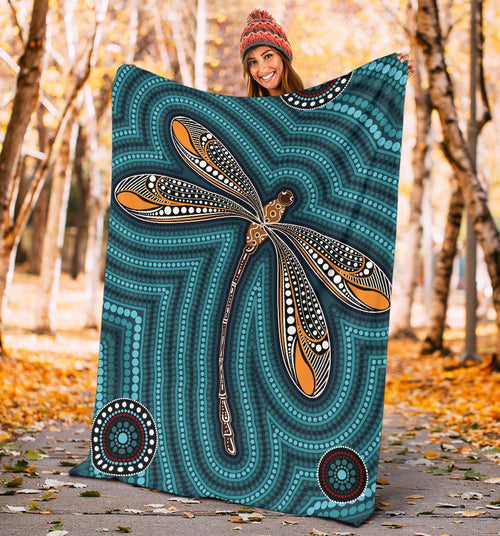 premium-blanket-indigenous-dragonfly