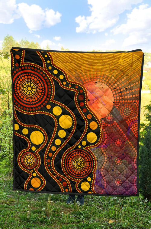 aboriginal-premium-quilt-australia-indigenous-flag-circle-dot-painting-art-golden