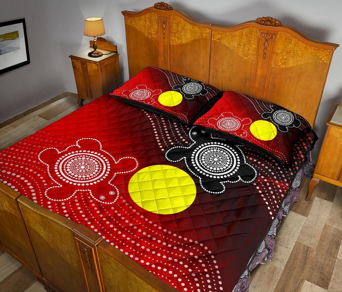 aboriginal-quilt-bed-set-indigenous-circle-dot-painting-style