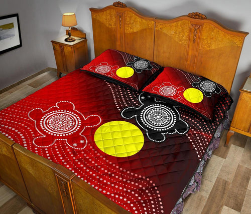 aboriginal-quilt-bed-set-indigenous-circle-dot-painting-style