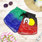 Aboriginal Women's Shorts, Australia Naidoc Week Indigenous Flag Style - Vibe Hoodie