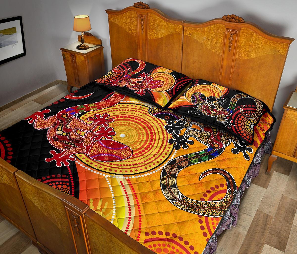 aboriginal-personalised-quilt-bed-set-couple-aboriginal-lizards