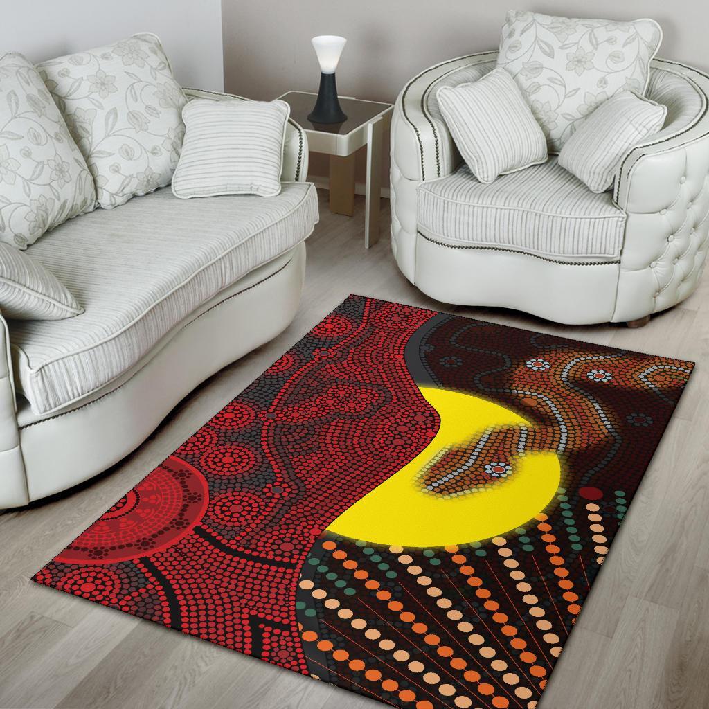 aboriginal-area-rug-indigenous-snake-sun-dot-painting