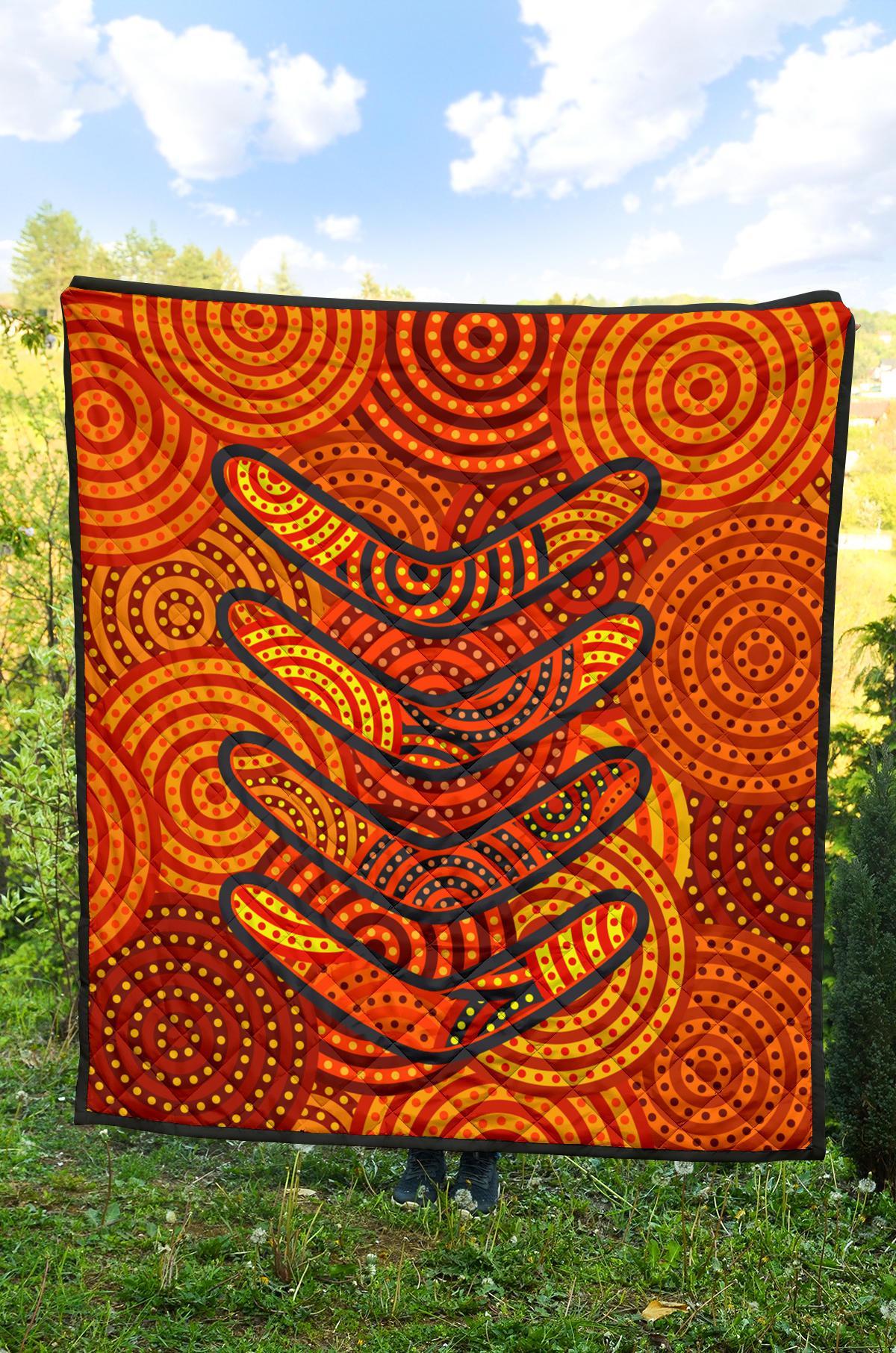 aboriginal-premium-quilt-aboriginal-boomerangs-and-dot-circle