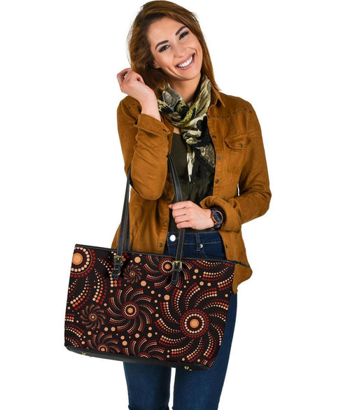 leather-tote-bag-aboriginal-circle-dot-painting-patterns