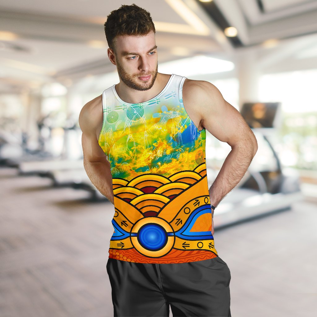 aboriginal-mens-tank-top-australia-kangaroo-sky
