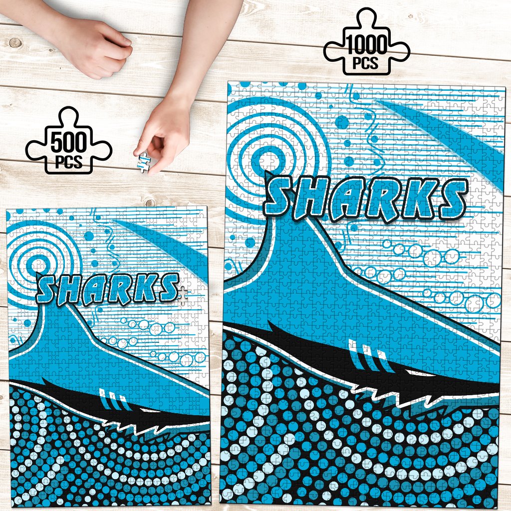 sharks-premium-wood-jigsaw-puzzle-cronulla-indigenous-unique