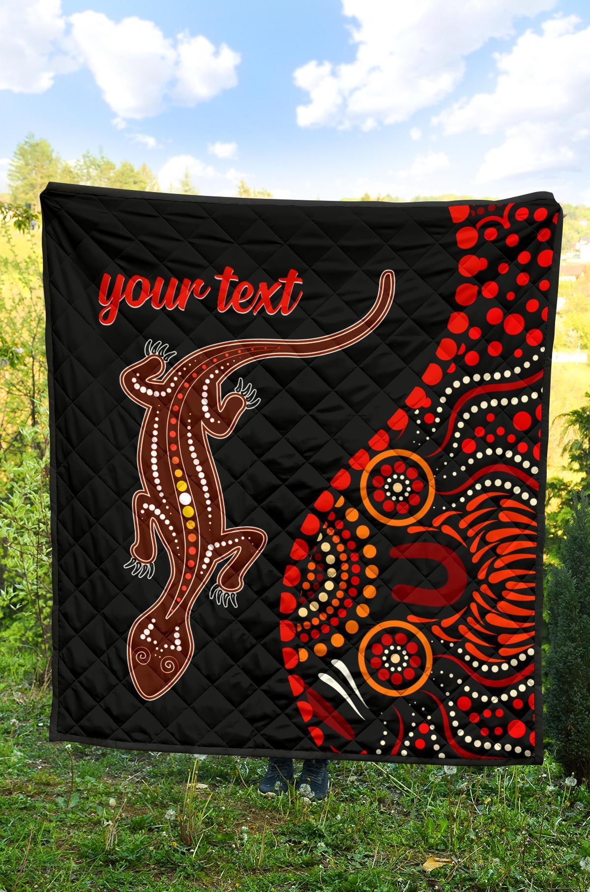 aboriginal-personalised-premium-quilt-aboriginal-lizard-with-dot-painting-pattern