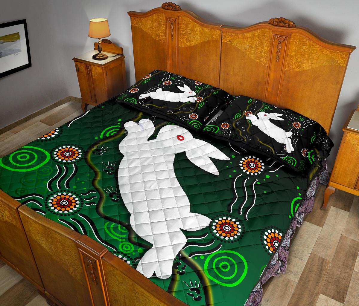 rabbitohs-quilt-bed-set-simple-indigenous
