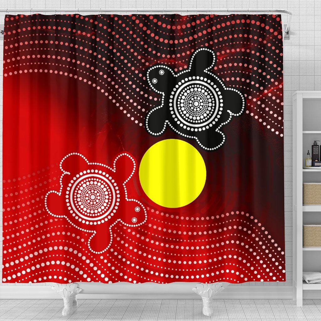 aboriginal-shower-curtain-indigenous-circle-dot-painting-style