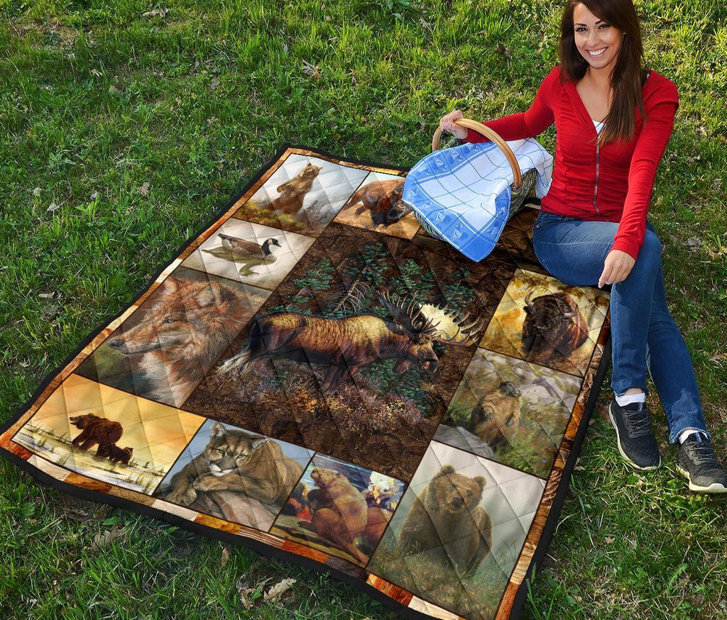 canada-animals-rustic-style-premium-quilt