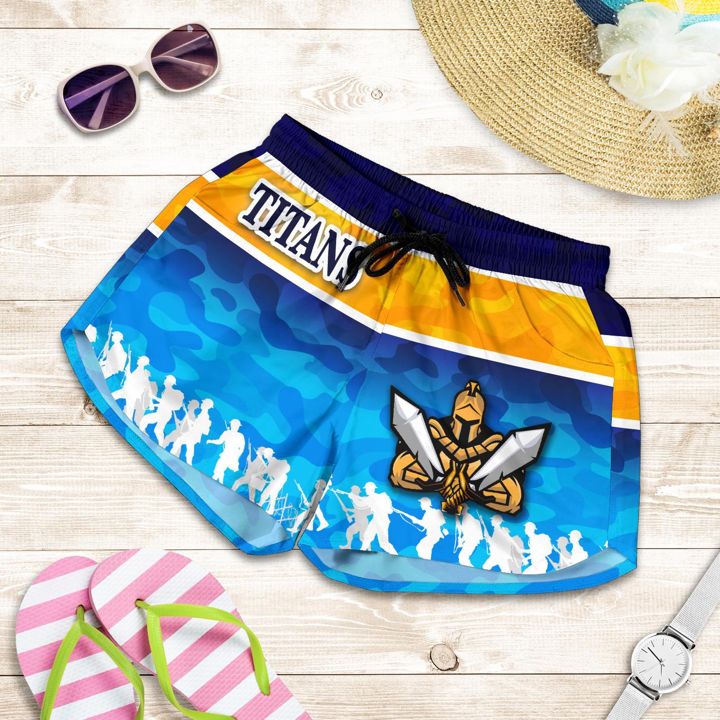 Gold Coast Women Shorts Titans Gladiator Anzac Day 2021 Version - Camouflage - Vibe Hoodie