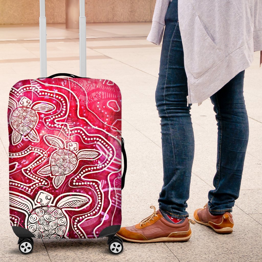 aboriginal-luggage-covers-sea-turtle-with-indigenous-patterns-pink