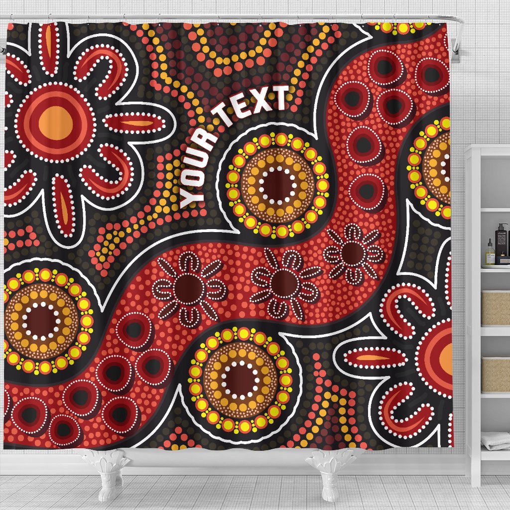custom-aboriginal-shower-curtain-indigenous-circle-dot-painting-style-1