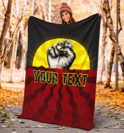 custom-aboriginal-premium-blanket-black-lives-matter-sun-dot-painting