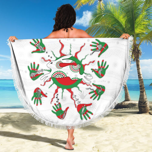 rabbitohs-indigenous-beach-blanket-animals-aboriginal