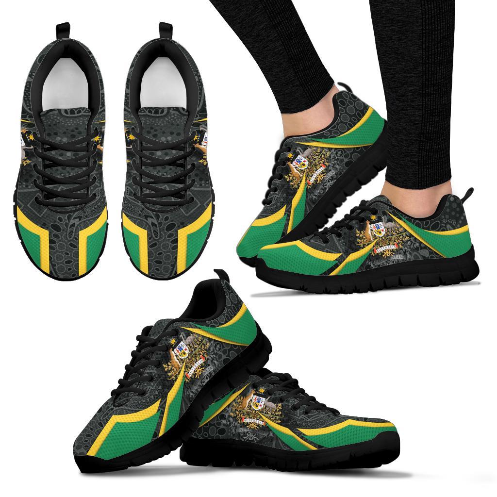 aboriginal-sneakers-australian-coat-of-arms-aussie-spirit-green
