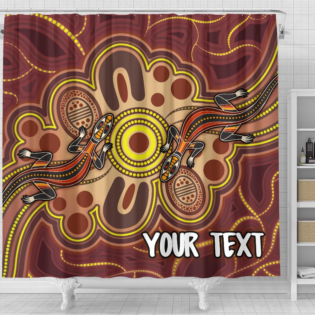 custom-aboriginal-shower-curtain-indigenous-lizard-dot-painting-art