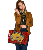 custom-aboriginal-large-leather-tote-bag-australia-map-hand-patterns-spider-web
