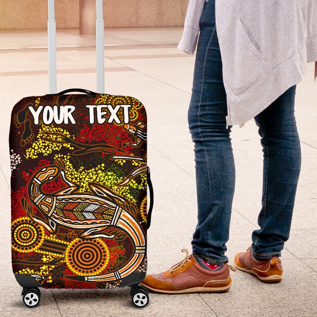 custom-aboriginal-luggage-covers-kangaroo-and-lizard-dot-painting-art