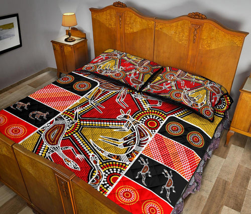 aboriginal-quilt-bed-set-kangaroo-dot-painting-patterns