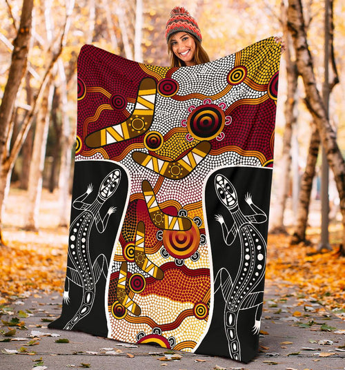 premium-blanket-aboriginal-dot-painting-lizard-blanket