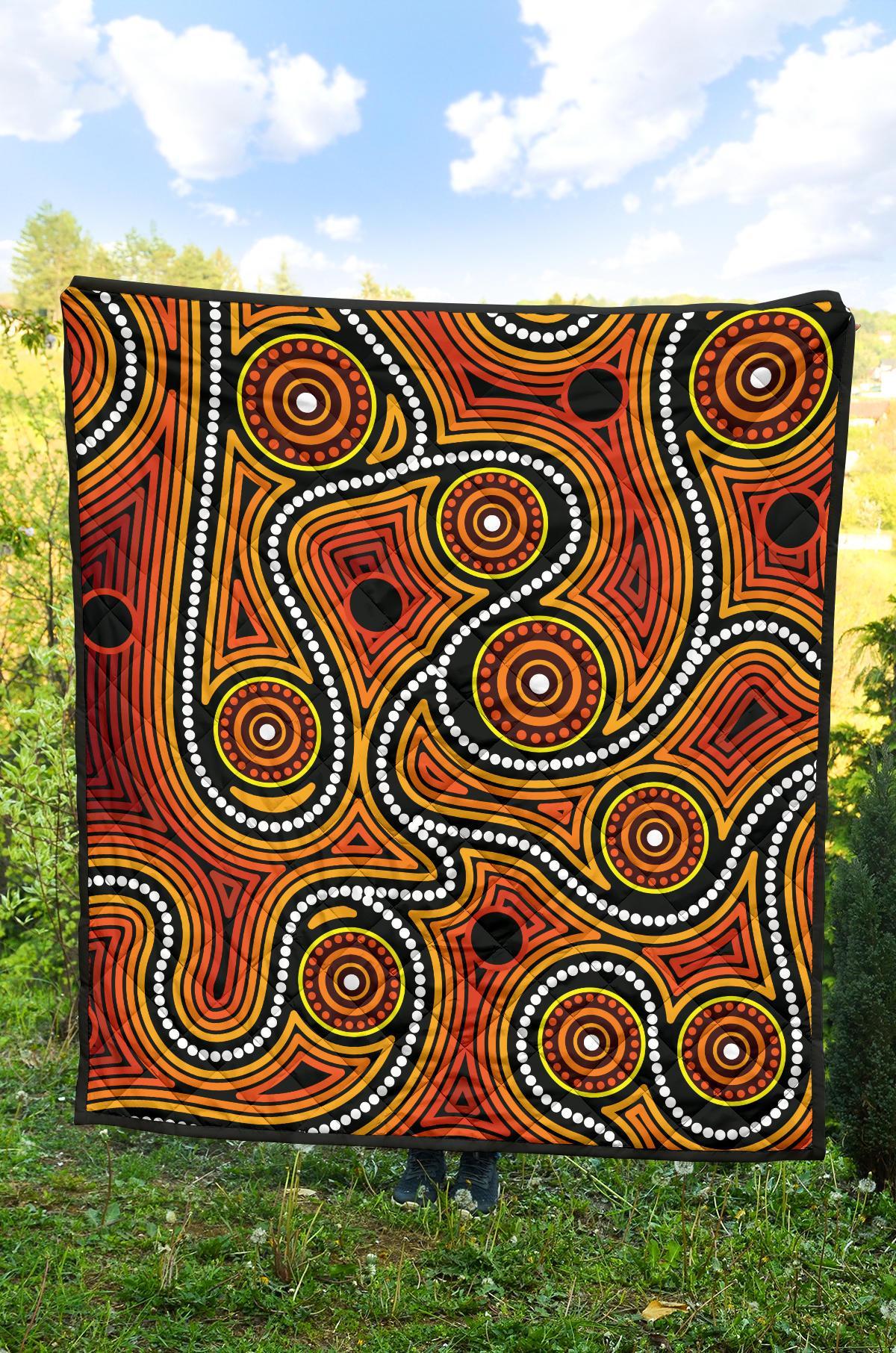 aboriginal-premium-quilt-indigenous-circle-dot-painting-ver01