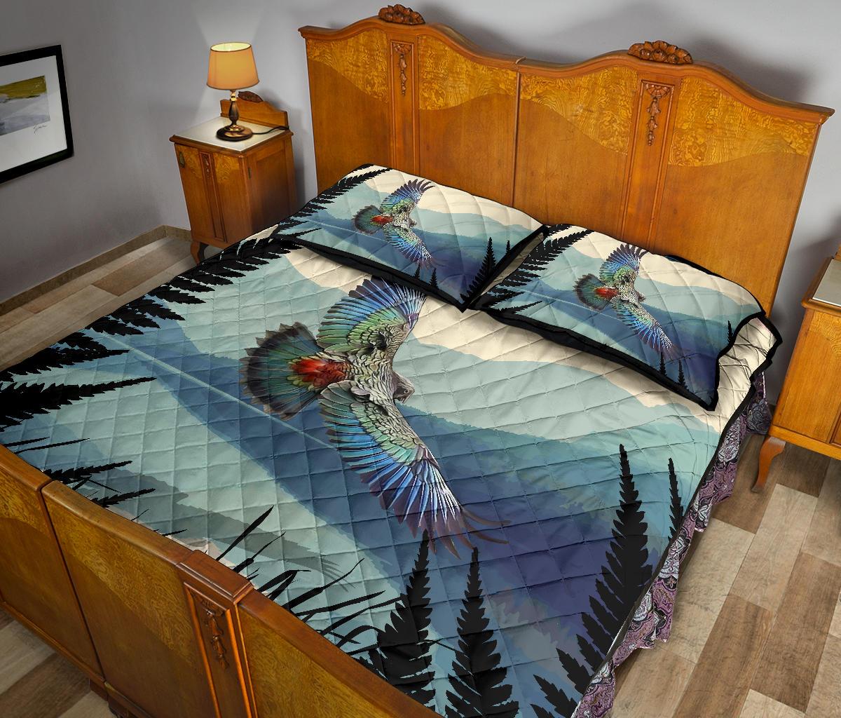 flying-kea-parrot-new-zealand-quilt-bed-set