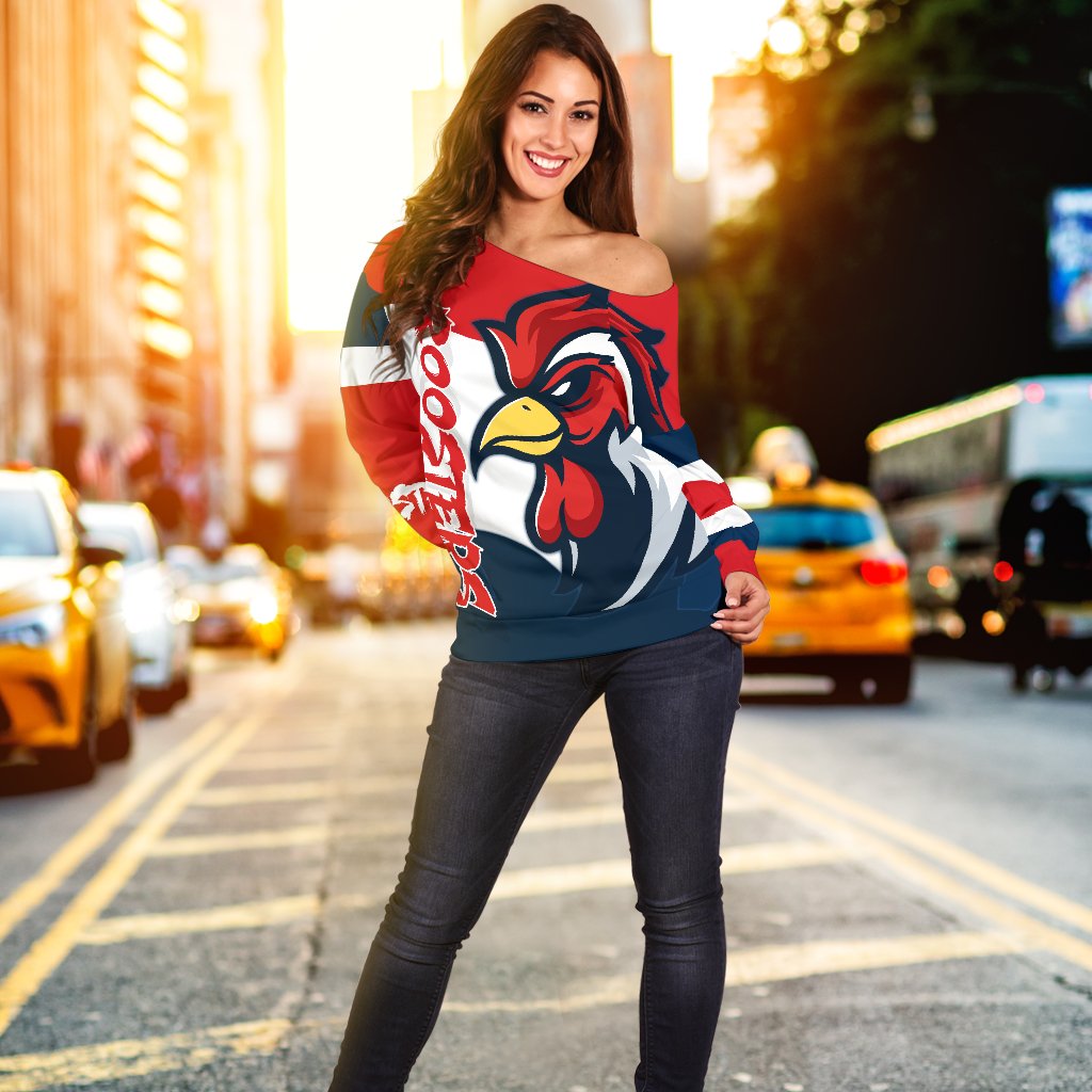 Australia Roosters Women's Off Shoulder Sweater Sydney - Vibe Hoodie