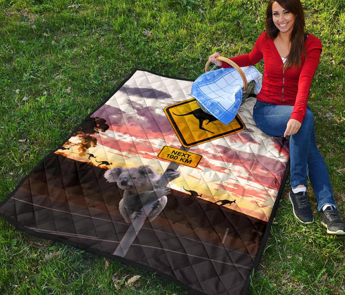 premium-quilts-koala-coverlets-kangaroo-sign-sunset-landscape-art