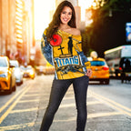 Titans Women's Off Shoulder Sweater Gold Coast Anzac Day Armor Version - Vibe Hoodie