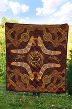 aboriginal-premium-quilt-kangaroo-boomerang-and-snake-dot-painting