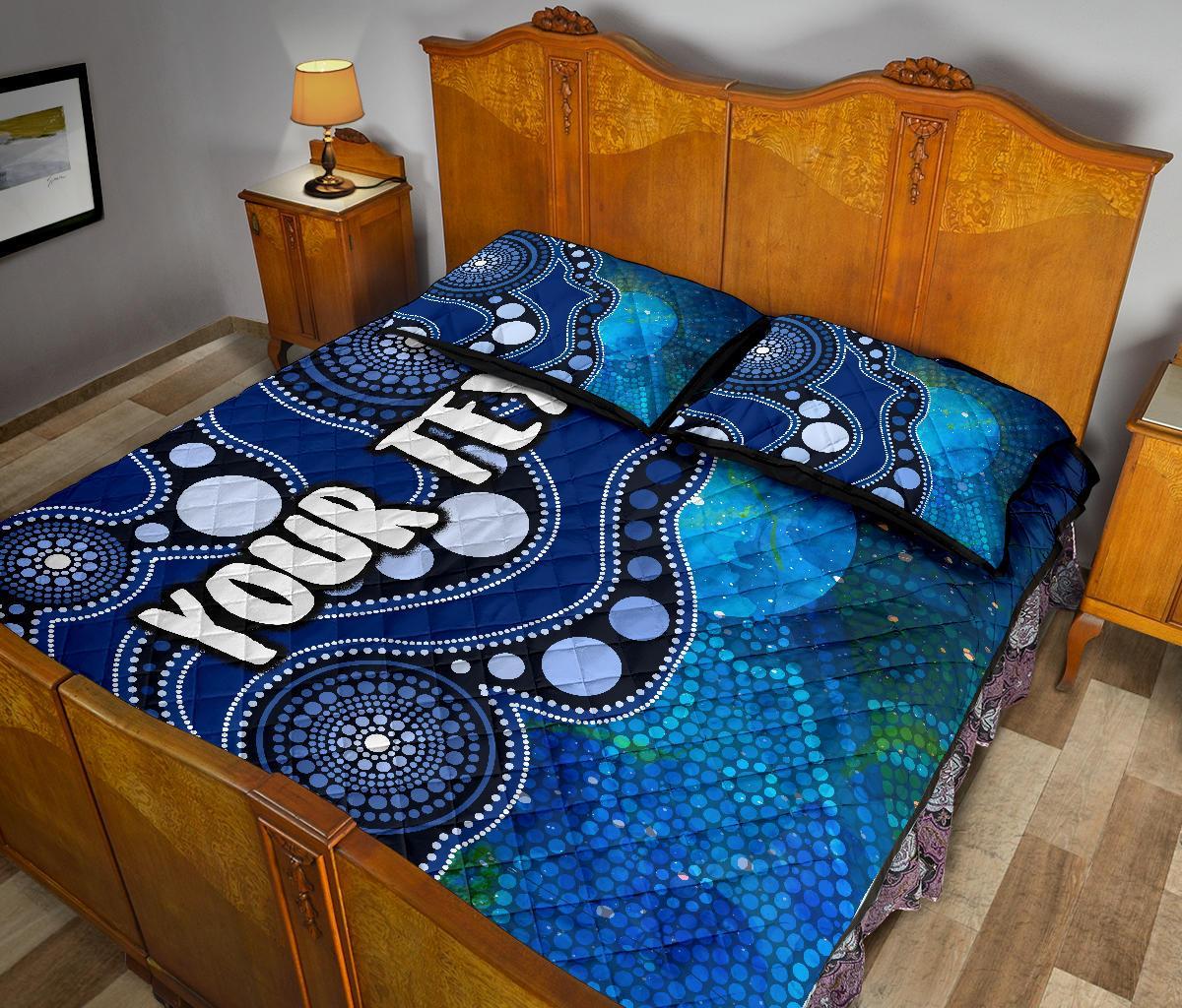 custom-text-aboriginal-quilt-bed-set-australia-indigenous-flag-circle-dot-painting-art-blue