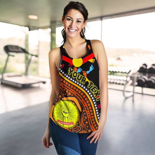 Custom  Racerback Tanks - Aboriginal Style & Flag, Dot Painting - Vibe Hoodie