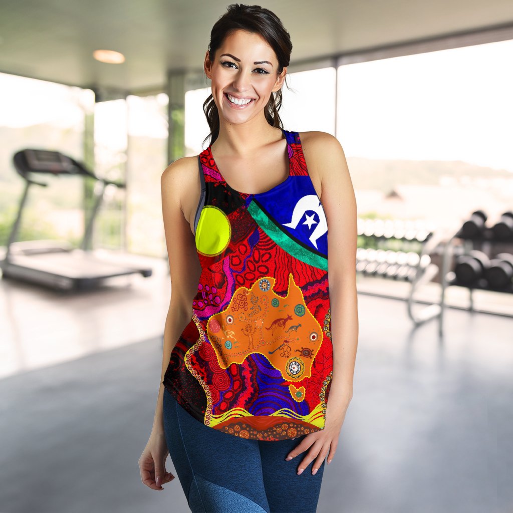 Aboriginal Racerback Tank - Australia Naidoc Week Map Pattern - Vibe Hoodie