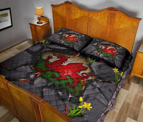 wales-quilt-bed-set-welsh-dragon-daffodil-lava