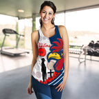 Australia Roosters Women's Racerback Tank Anzac Day - Three Tiles Style - Vibe Hoodie