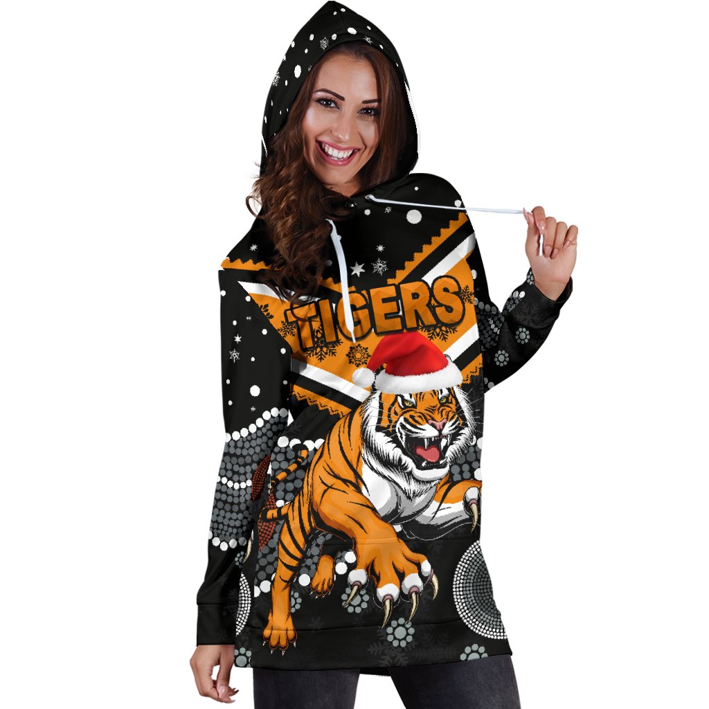 Wests Christmas Women's Hoodie Dress Tigers Indigenous - Vibe Hoodie