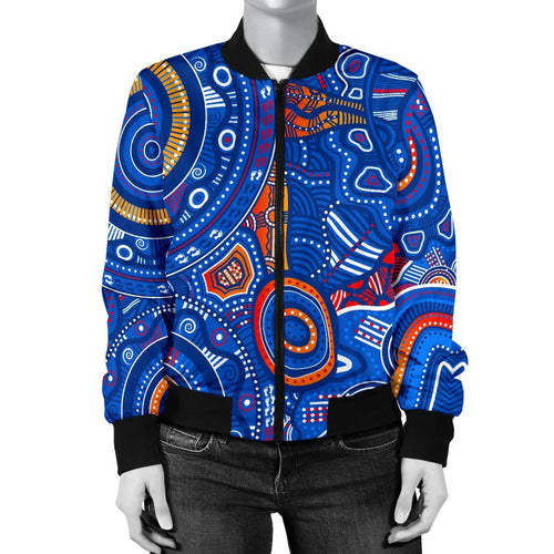 aboriginal-womens-bomber-jacket-indigenous-footprint-patterns-blue-color